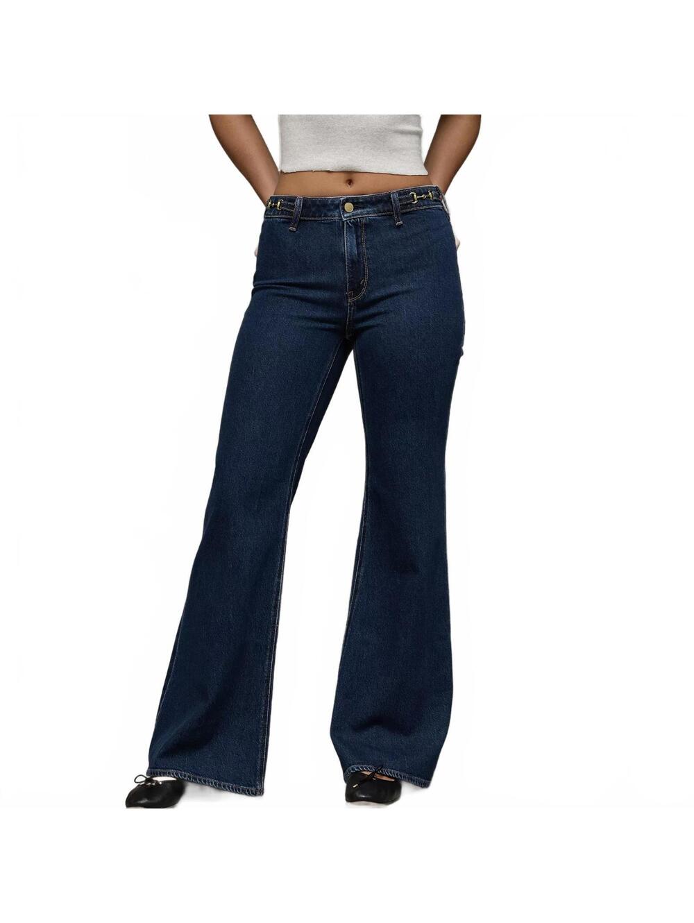 AE Stretch High-Waisted Flare Jean American Eagle NWT Dark Rich Indigo 000S
